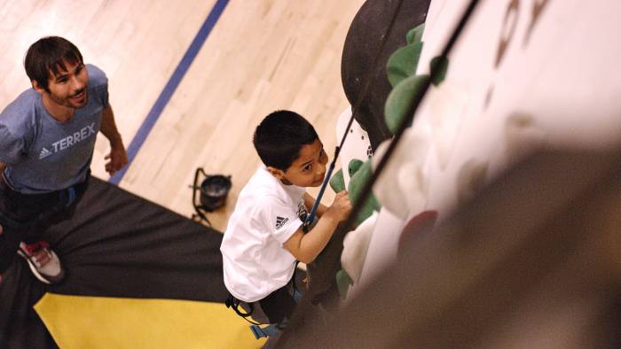 Kevin Jorgeson 1Climb adidas Outdoor build 10 climbing walls boys and girls club