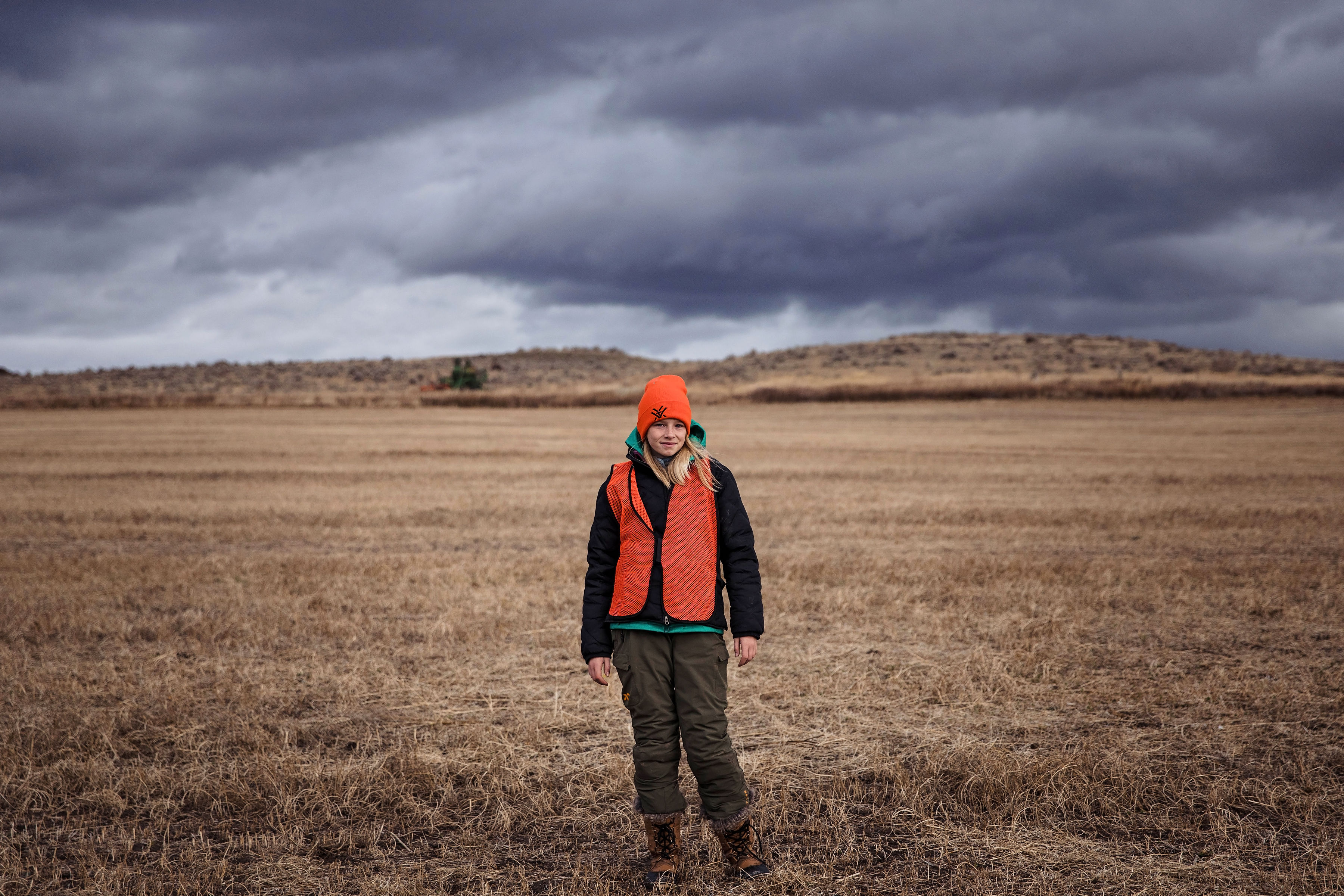 12-year-old hunter in a field 12-year-old hunter in a field