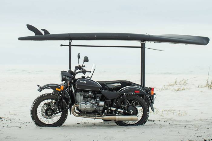 Ural Tourist sidecar motorcycle with BOTE SUP