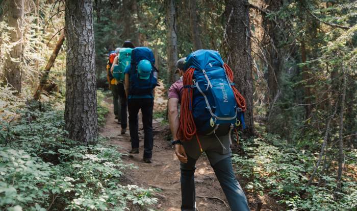 marmot backpacks on hikers