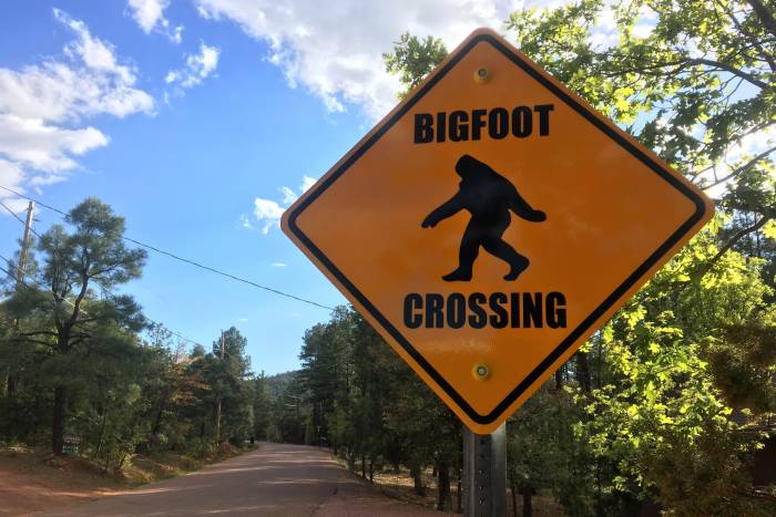 Bigfoot crossing sign