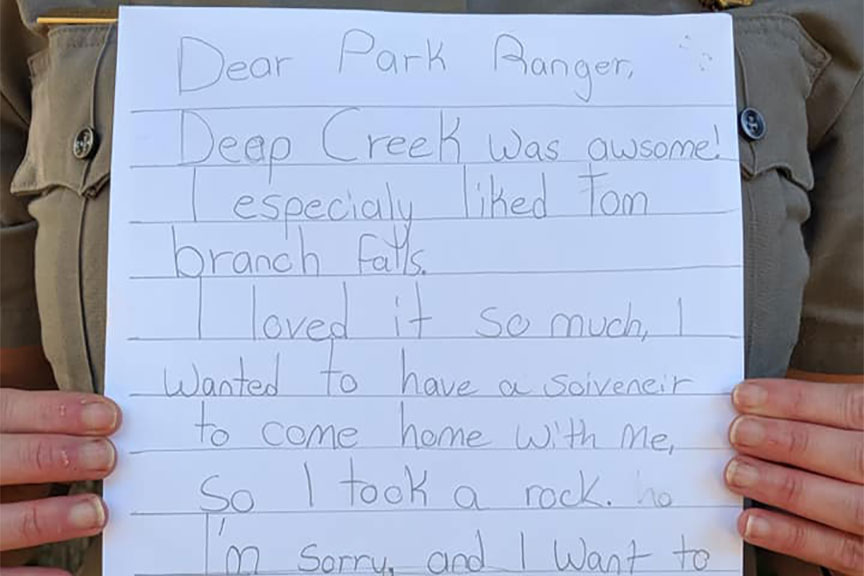 Little Girl’s ‘Apology’ Note for Taking Rock From National Park Will Brighten Your Day