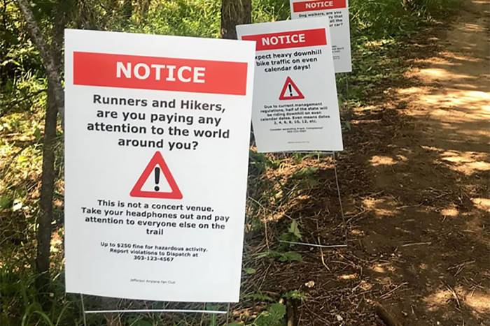 Jeffco Open Space trail signs