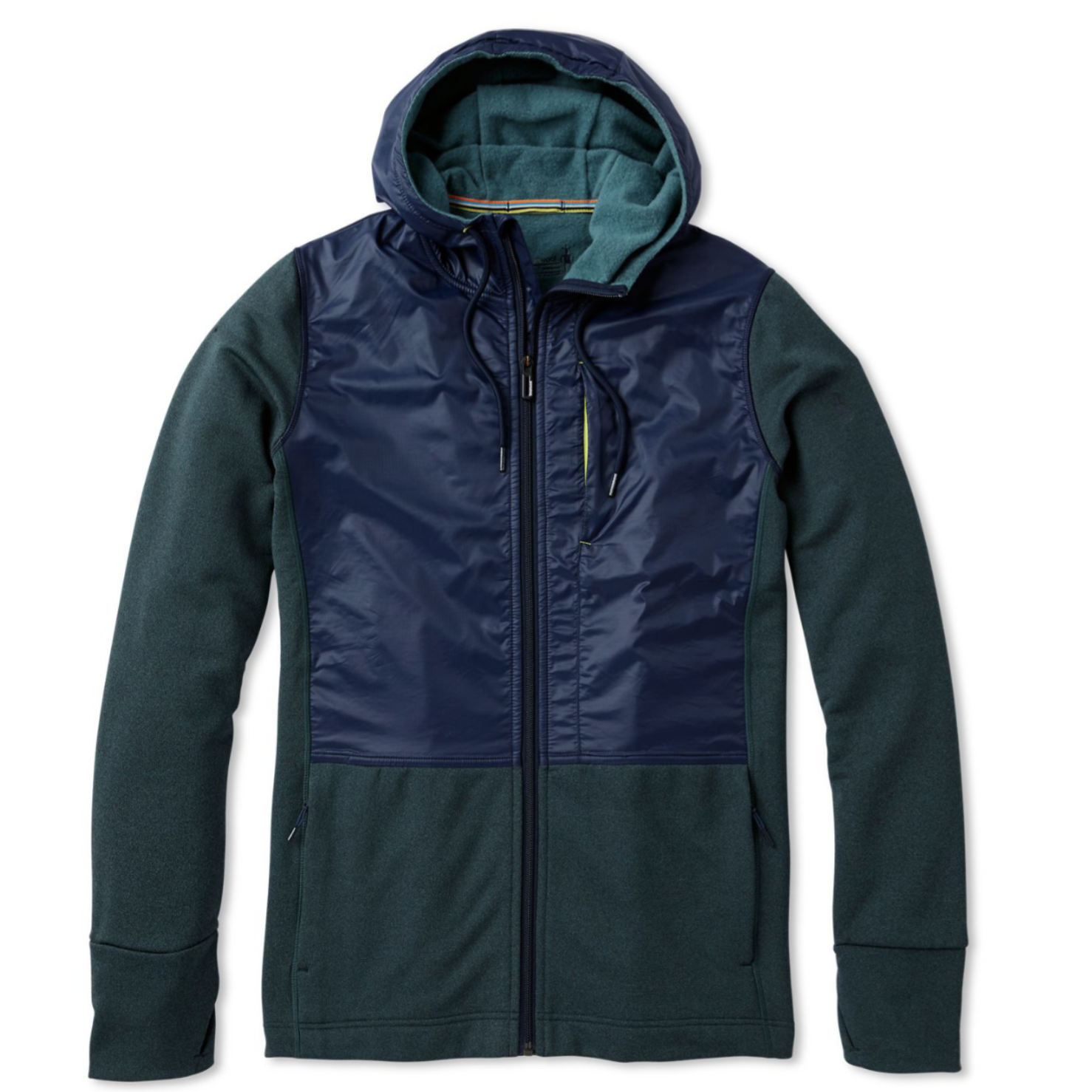 Smartwool Merino Sport Fleece and Hybrid Hoodie against white background