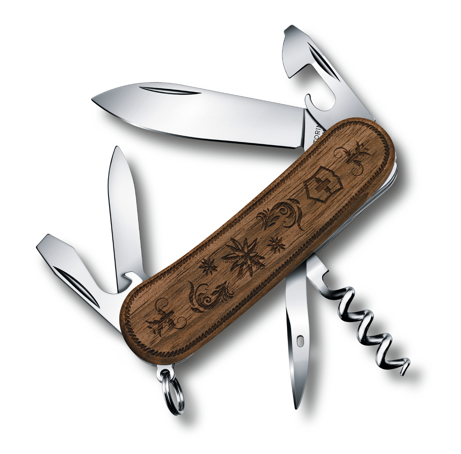 Victorinox Swiss Army Wood Holiday Edition against white background
