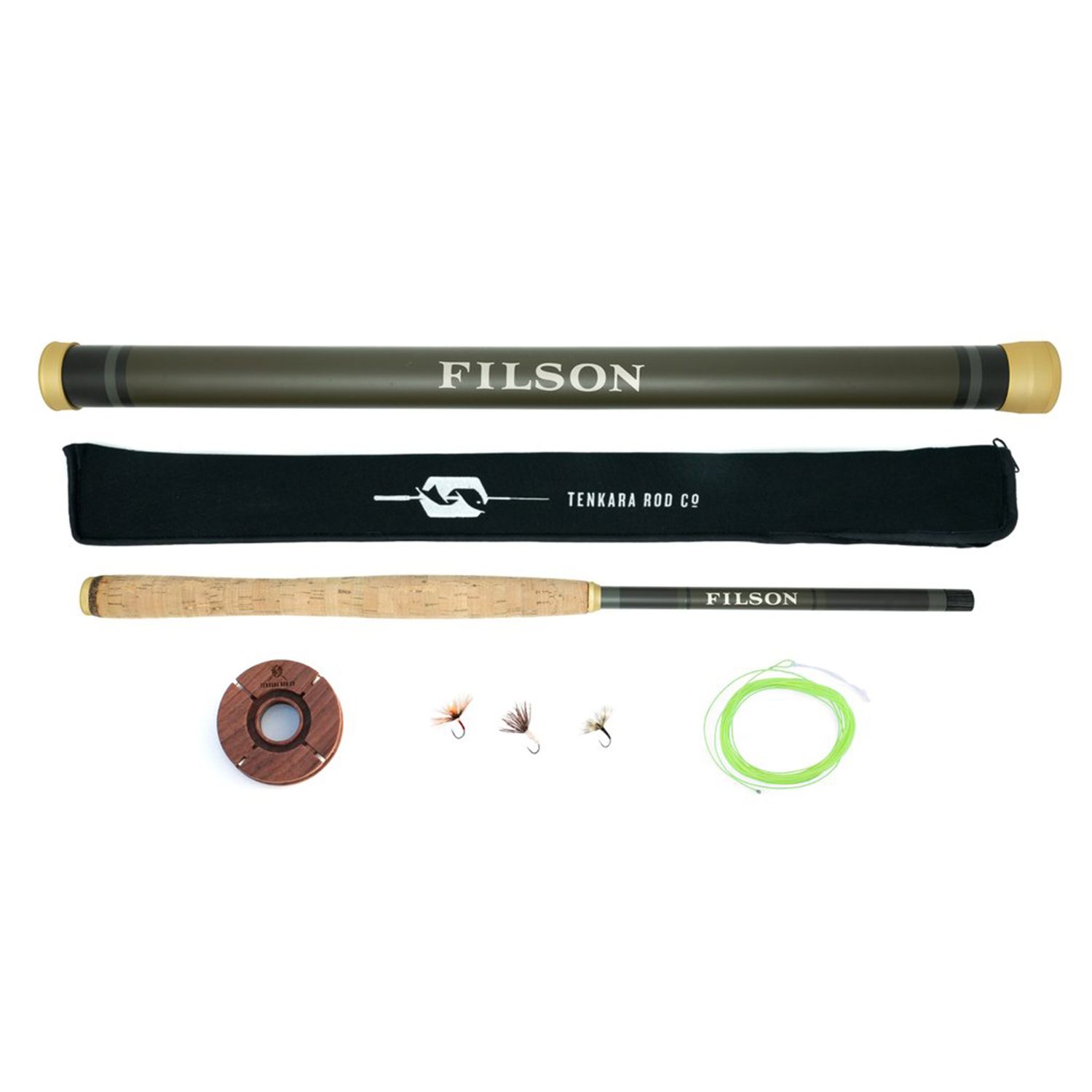Tenkara x Filson Rod components against white background