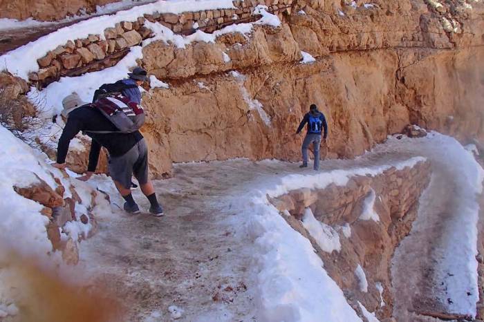 Icy trail Grand Canyon