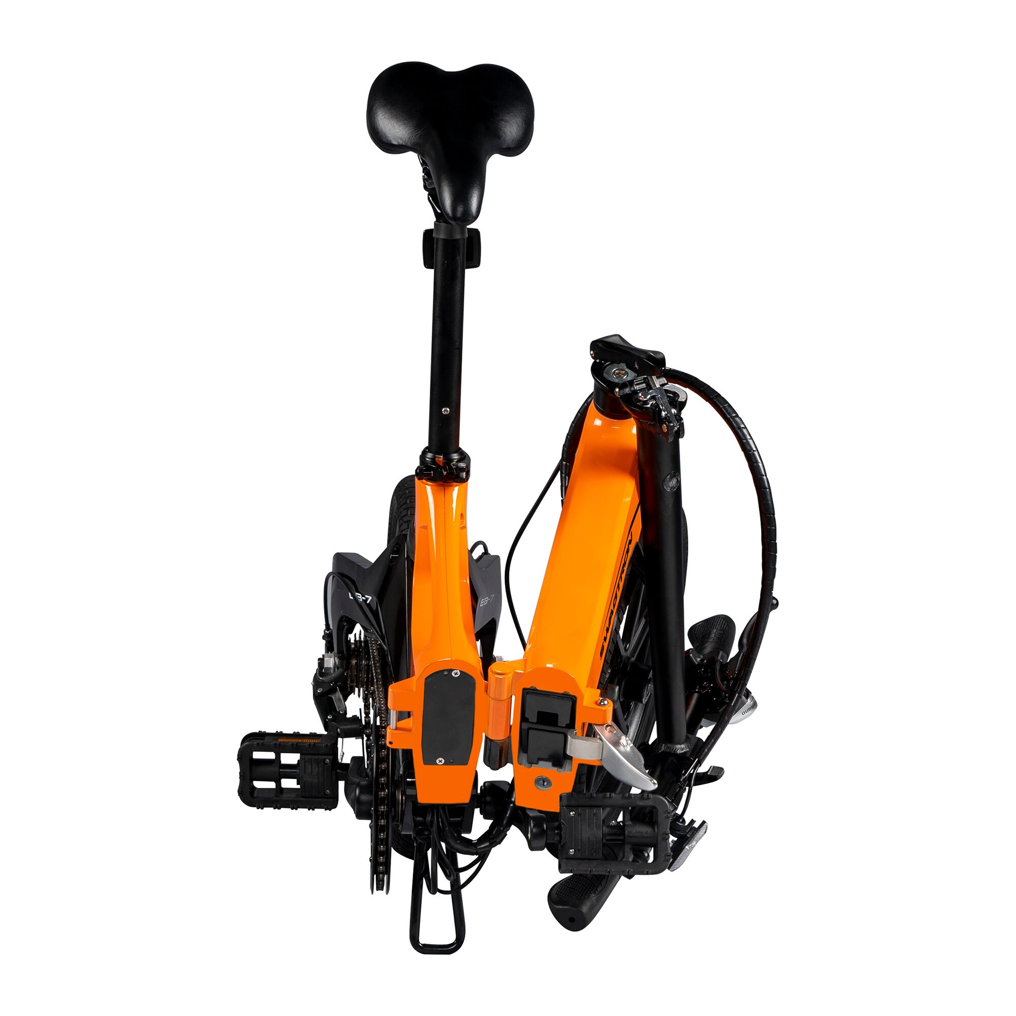 SWAGTRON e-bike folded and pictured against white background