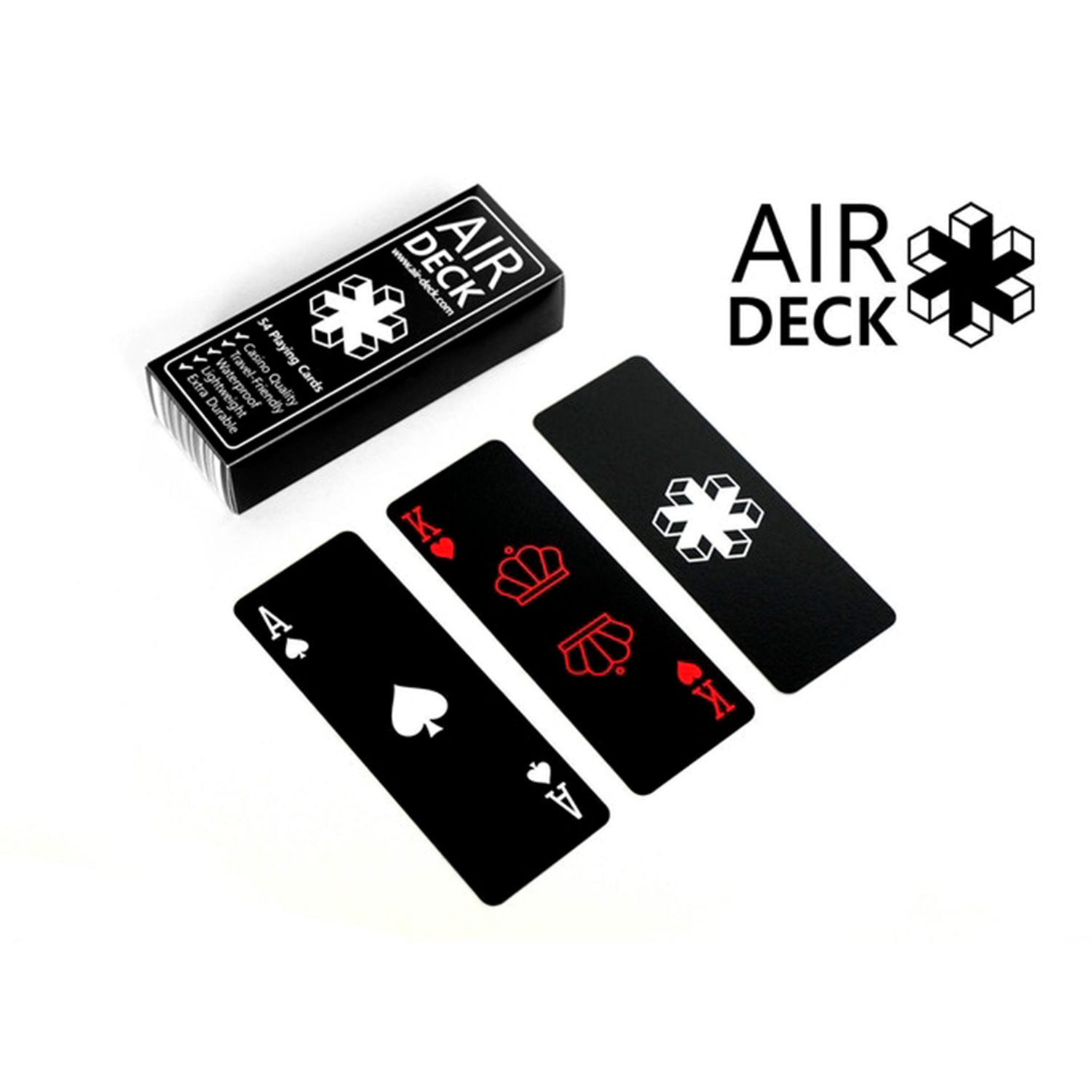 skinny and ultralight AirDeck 3.0 playing cards with ace and king cards facing up