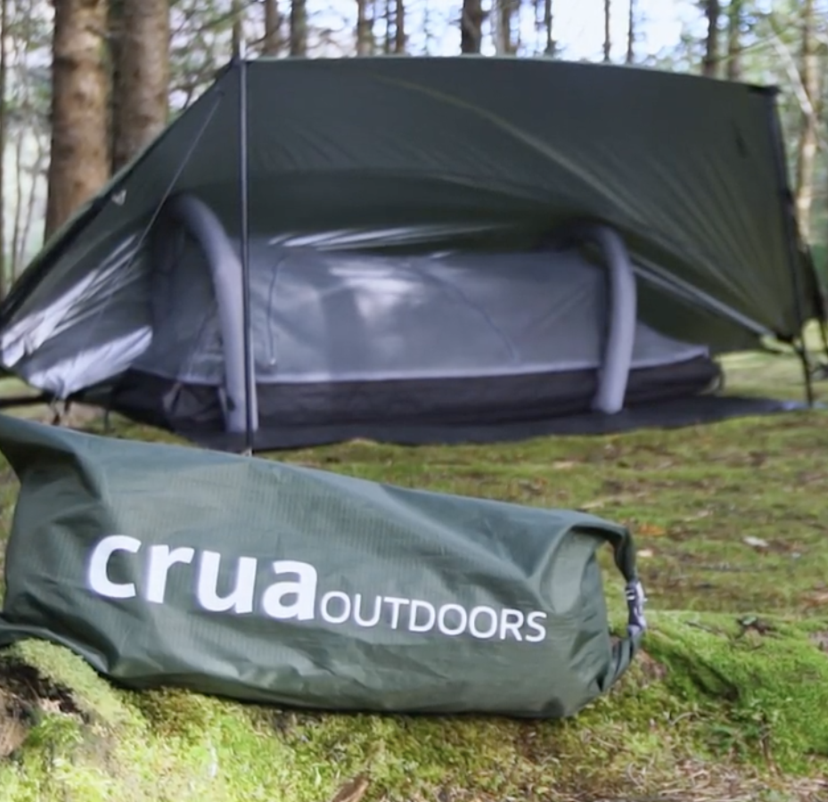 Crua Modus inflatable camping tent set up outside