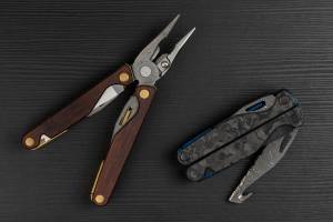 Limited-Edition Leatherman Sports Wood, Carbon Fiber, and Damascus Steel