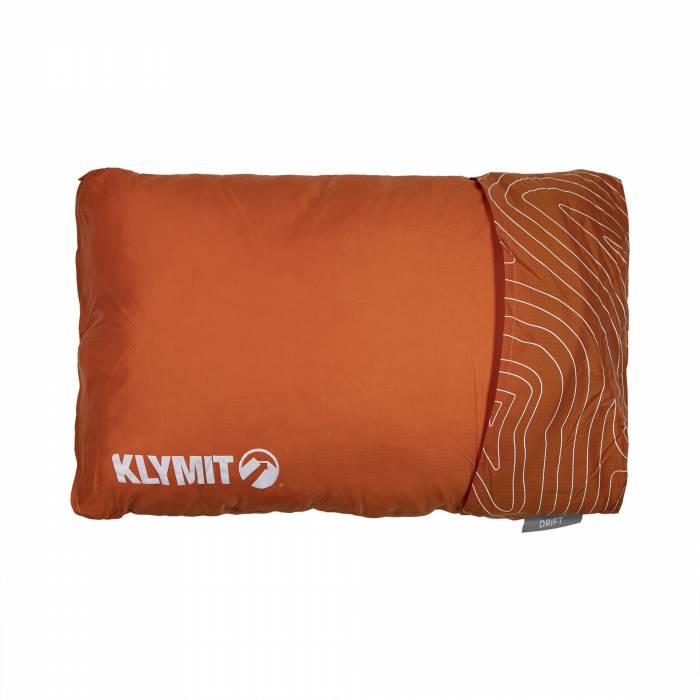 Klymit memory foam pillow in copper against white background