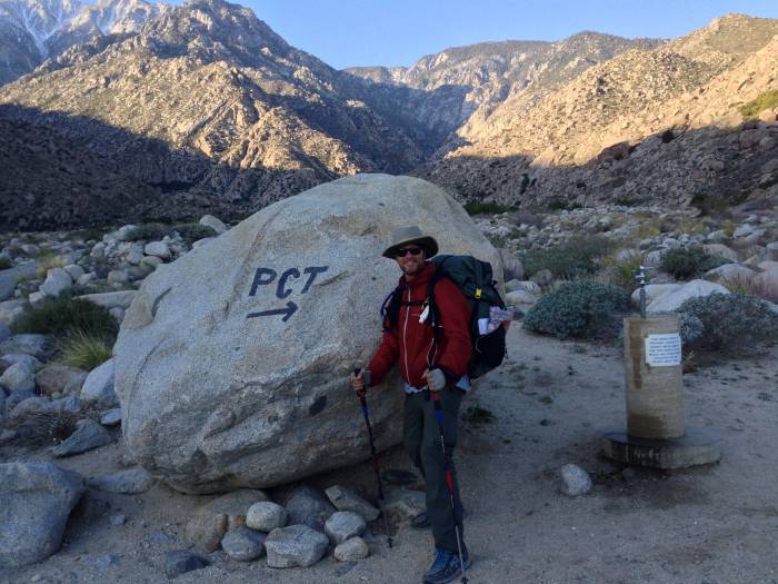 John Carr at the Snow Creek water fountain on the PCT under San Jacinto. Photo courtesy John Carr