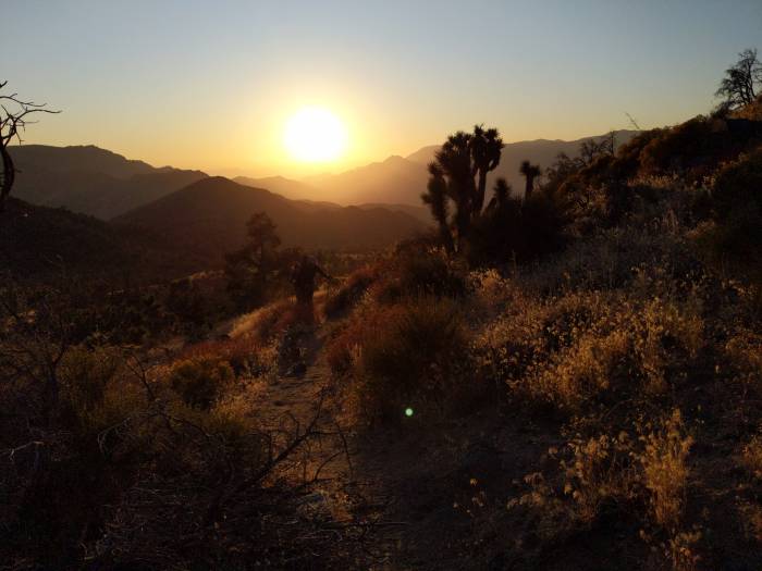 To keep temperatures, hike hot and dry sections of the PCT at dusk. Photo by Liz Thomas