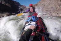 Watch Crazy Canadians Paddle the Grand Canyon in Tandem Canoes canoeists battling rapid in tandem canoe in the Grand Canyon