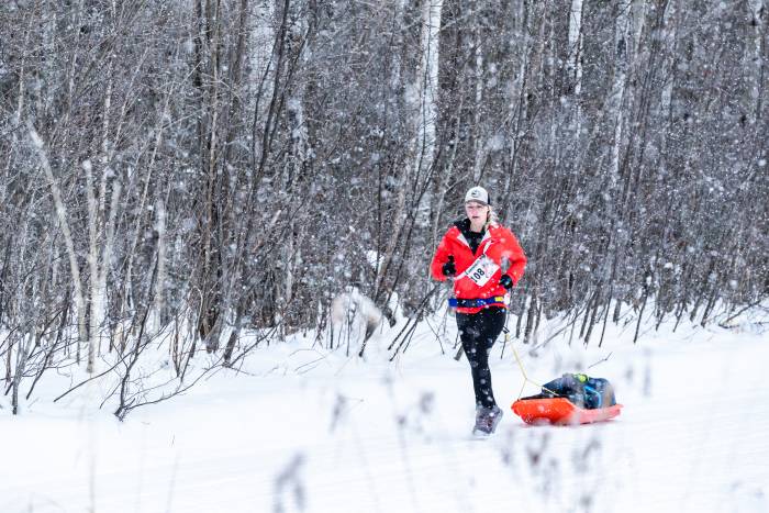 Gretchen Metsa in the Arrowhead 135 race