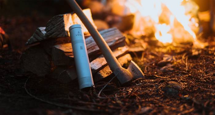 VSSL Camping Supplies With Axe Around Bonfire