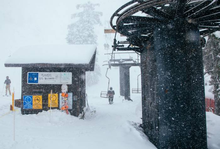 chairlift wheel at Mt. Baldy Resort in California