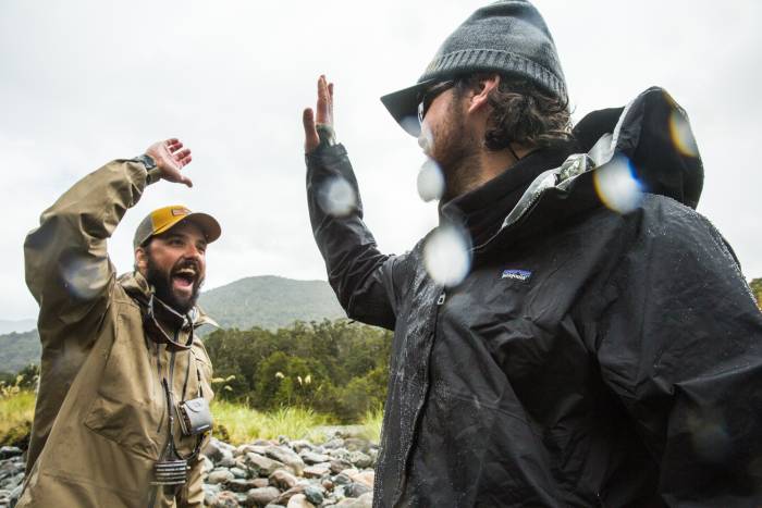 Hiking in New Zealan wearing Patagonia Shell Yeah collection