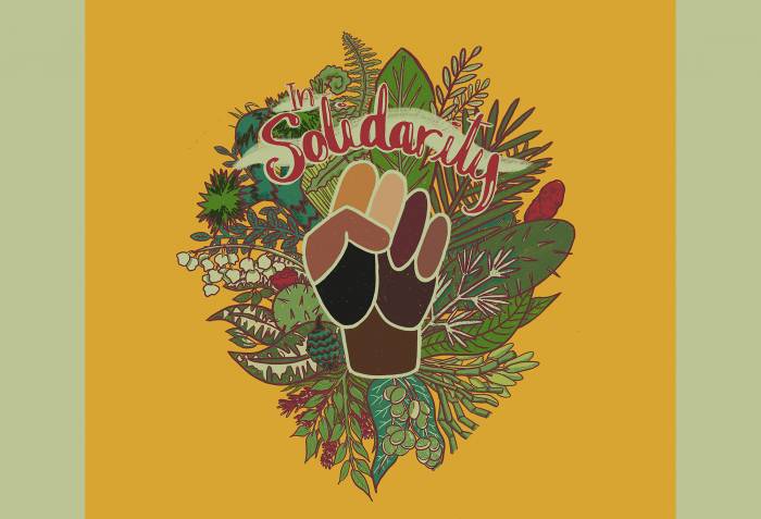 In Solidarity collaboration Kula Cloth design by Latasha Dunston