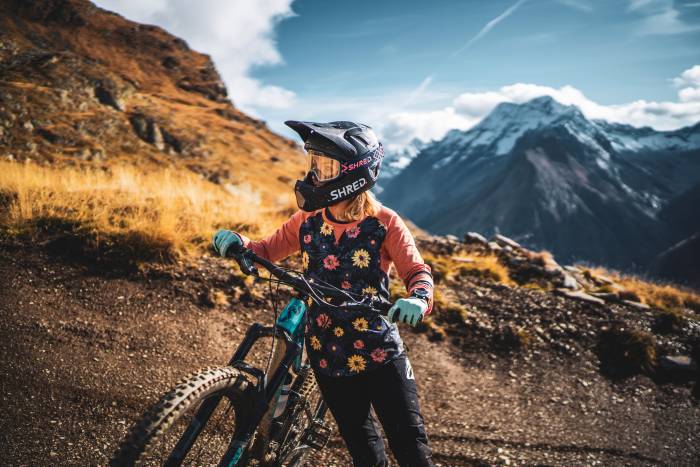 mountain biker SHRED helmet