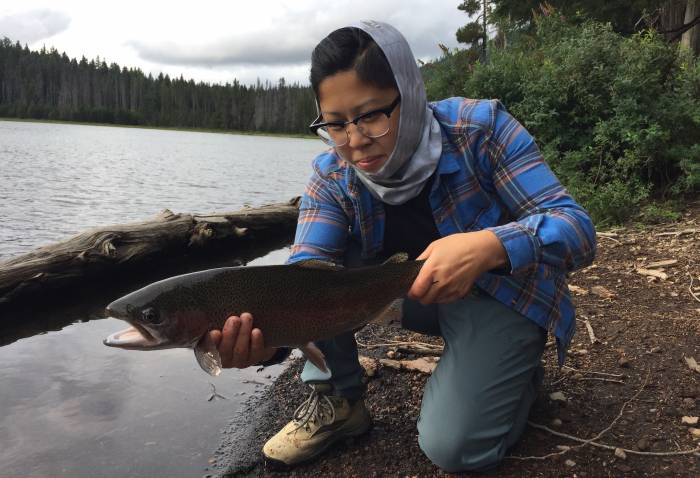 female angler