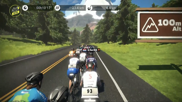 tour de france riders on zwift