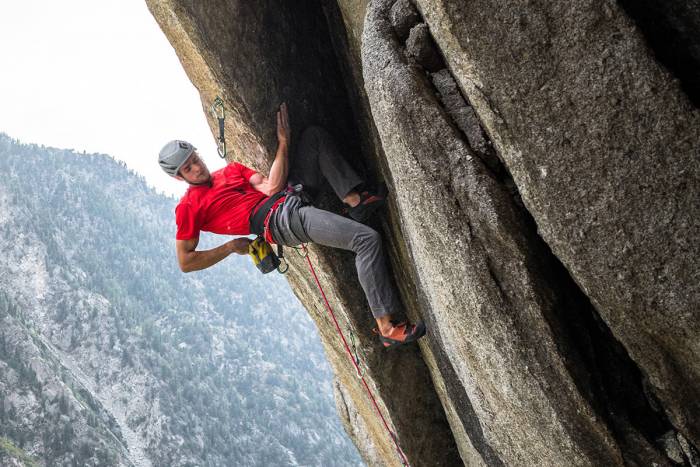 Sport Climbing in the Mountains in Black Diamond Gear