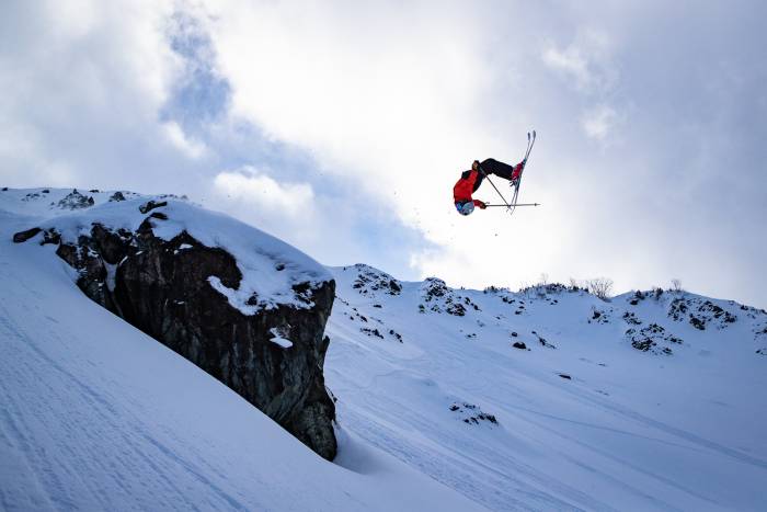 TGR skier doing backflip