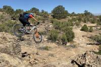 Tackling the Technical: Canfield Puts 'Super Enduro' Bike to the Test Canfield ONE.2 Super Enduro drop