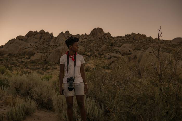 Outdoor photographer in the desert