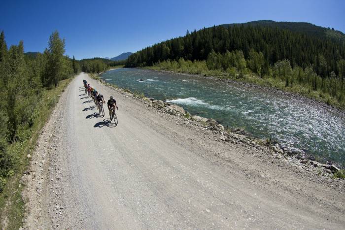 gravel riding Bull River, B.C., Canada