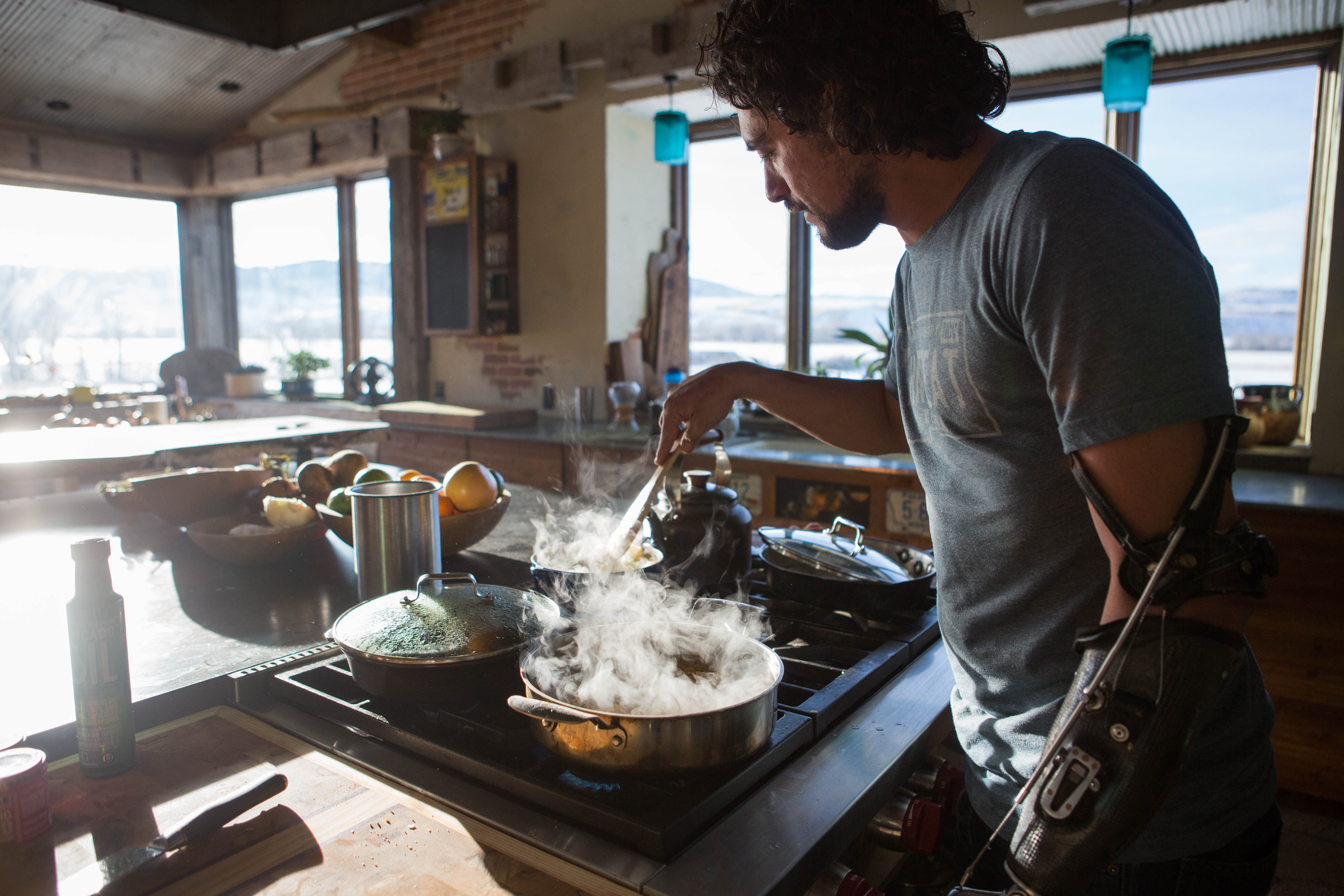 Eduardo Garcia at home cooking