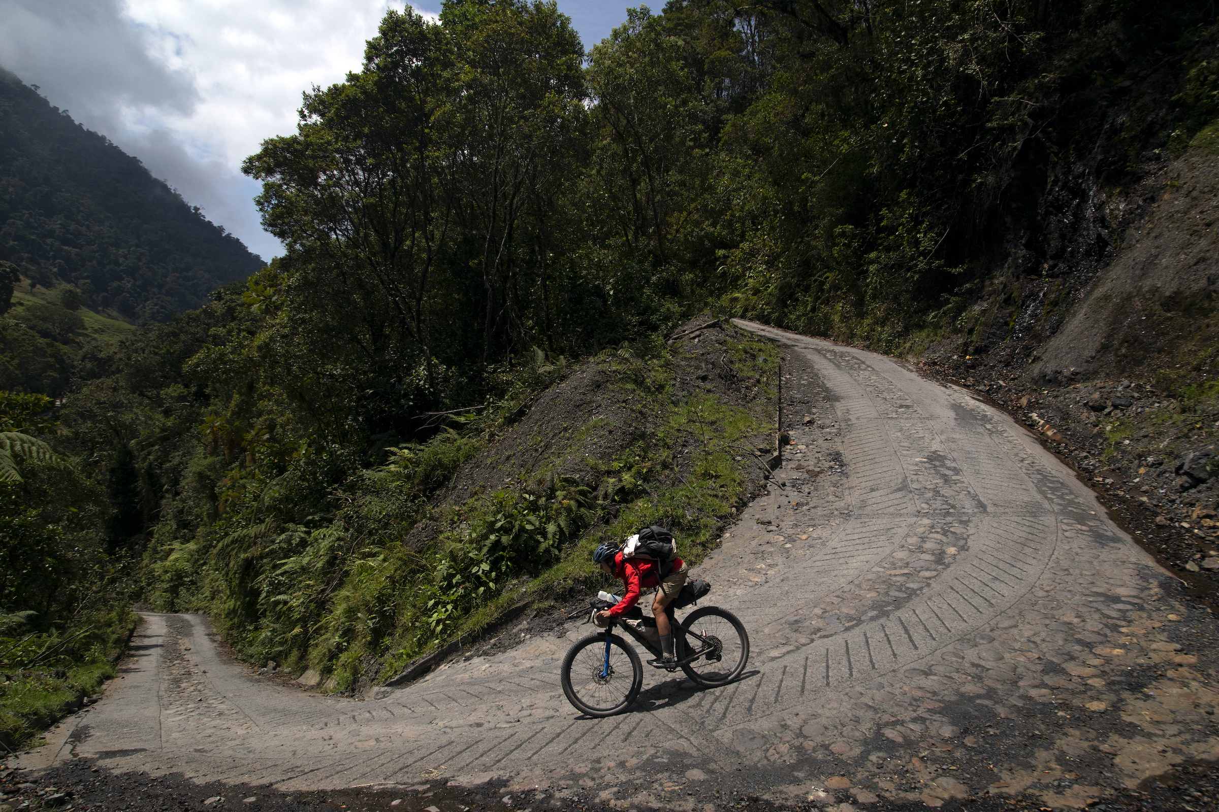 cyclist Lael Wilcox on Chingaza route in Colombia