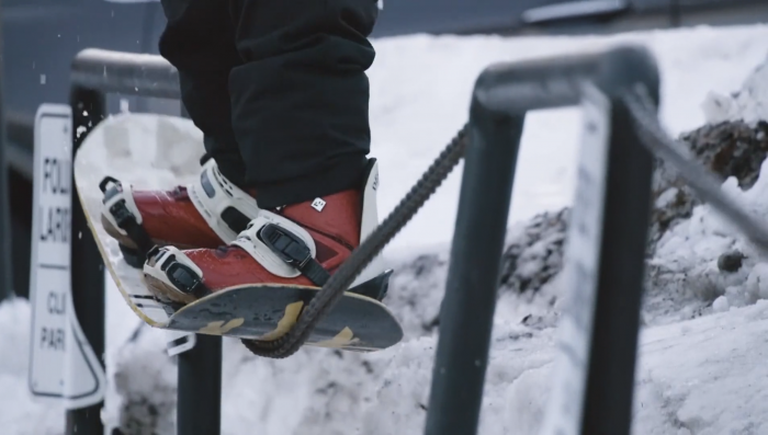 teal film snowboarder