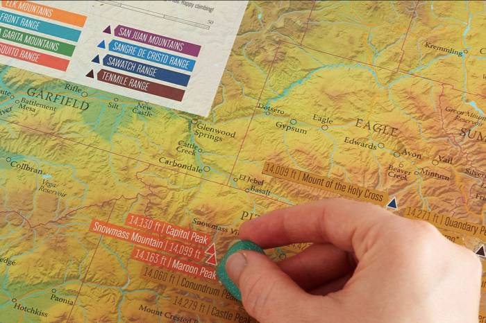 Scratch-Off Colorado 14ers Map