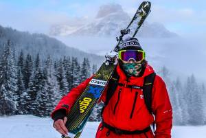 Skiier in Shred Gear