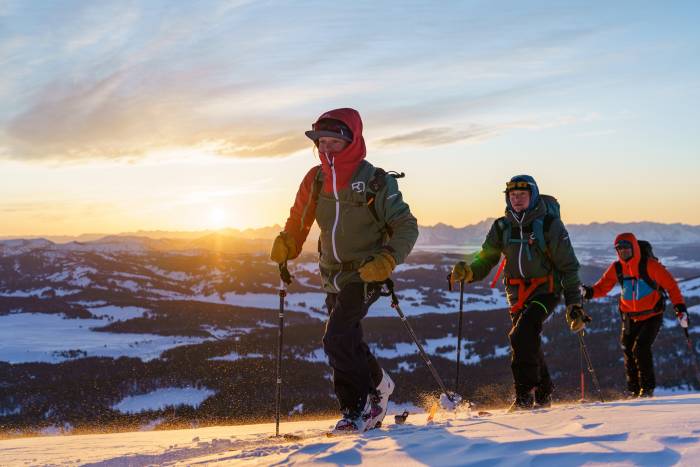 ortovox skiing sunrise