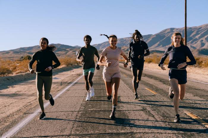 Tracksmith running team in spring