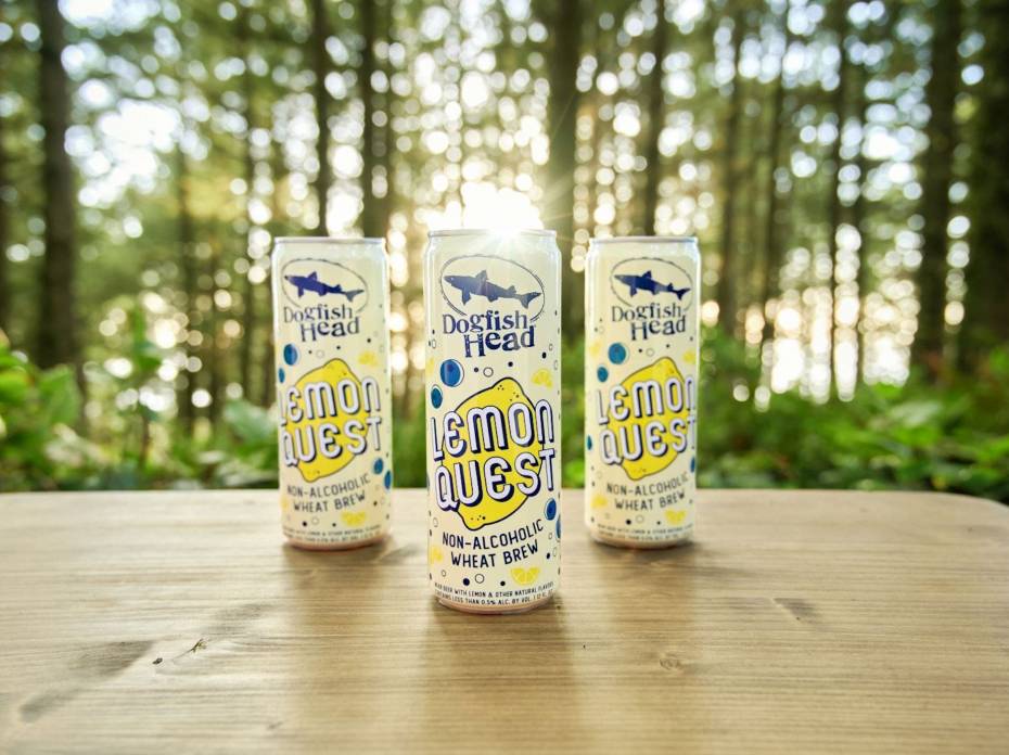 Dogfish Head Partners With The Nature Conservancy for Its First NA Beer Lemon Quest Beer Cans in the outdoors