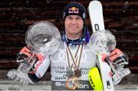 French Skier Wins FIS World Cup, Breaks France's 20-Year Drought French skier alexis pinturault holding up world cup glass trophies