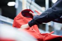 Arc'teryx shell fabric being assembled