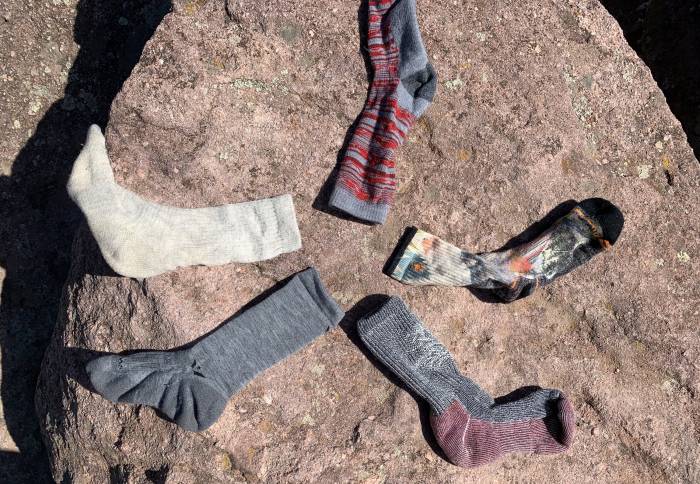 an assortment of hiking socks