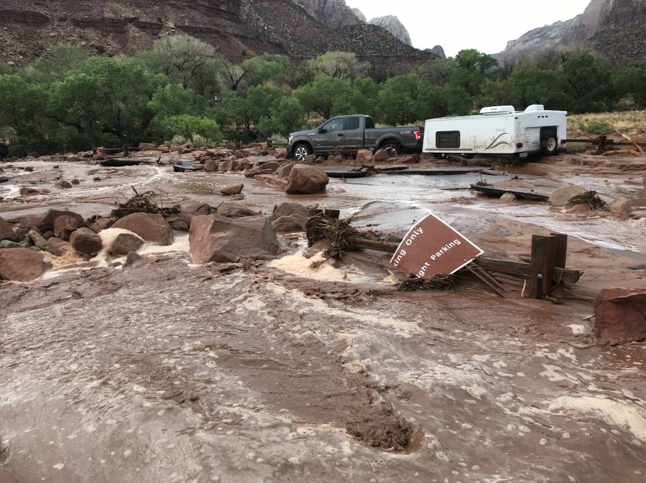 Flash Flood Rips Through Zion National Park, Forces Road Closures Flash Flood Rips Through Zion National Park, Forces Road Closures