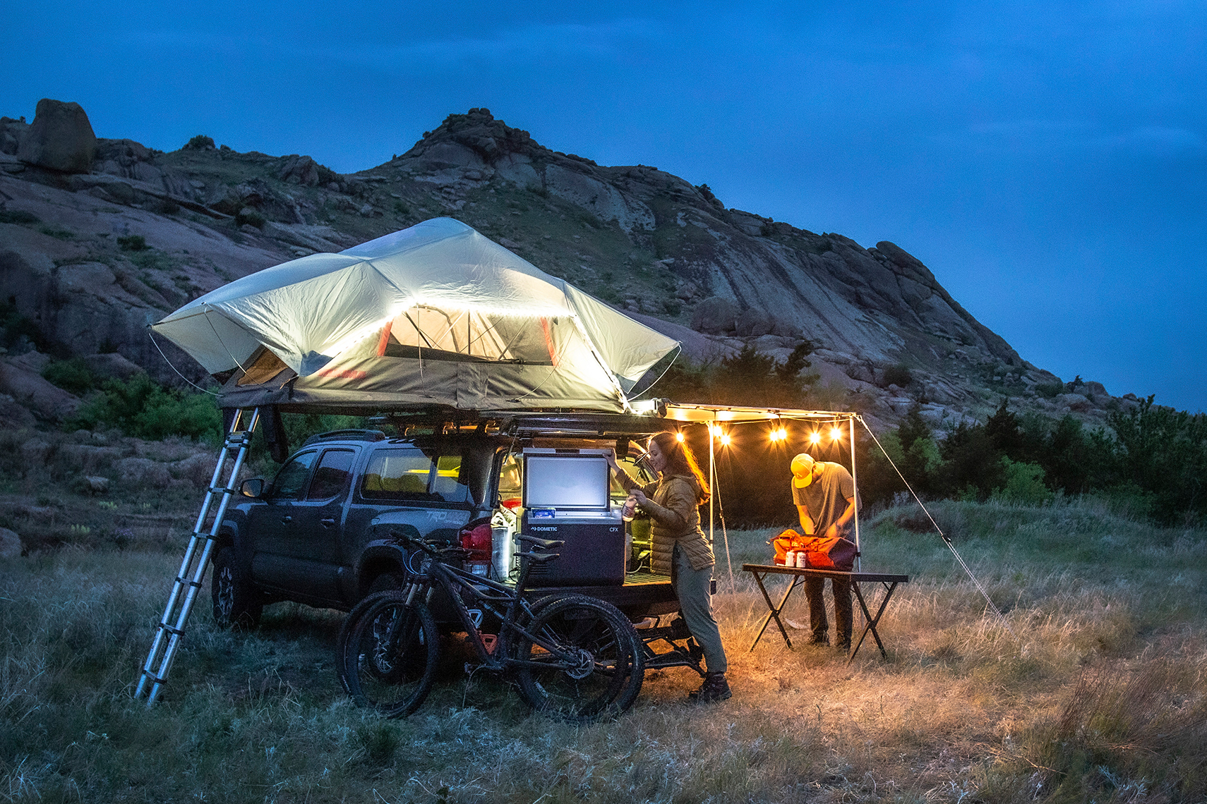 REDARC rooftop tent and camp overhang