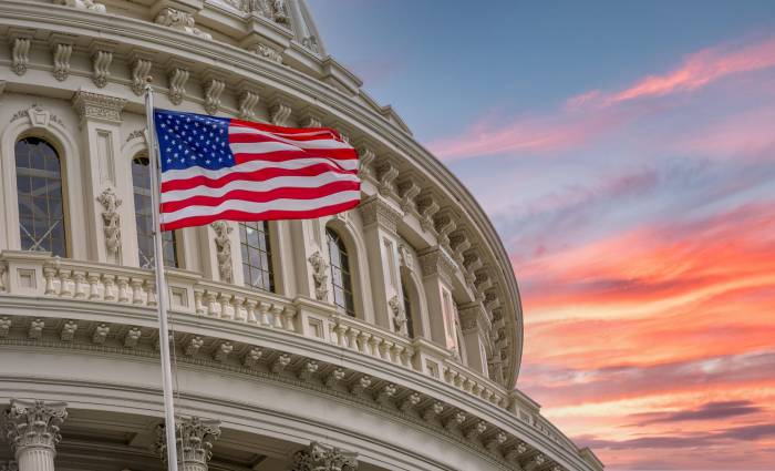 united states capitol with american flag