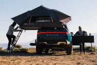 rivian electric truck gets snow peak kitchen