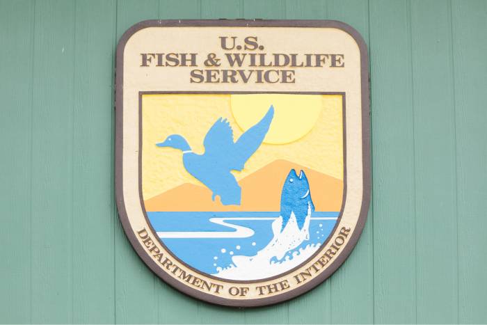 US Department of the Interior's Fish and Wildlife Service sign