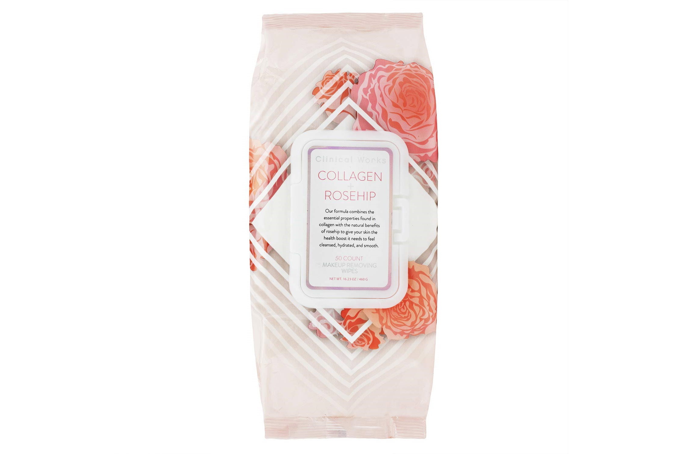 clinical works collagen rosehip face wipes