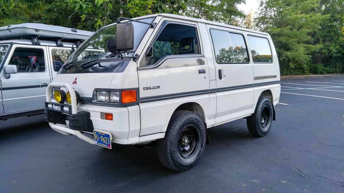 Auction Spotting SoupedUp '95 Mitsubishi Delica 4x4 Van Plus Teardrop